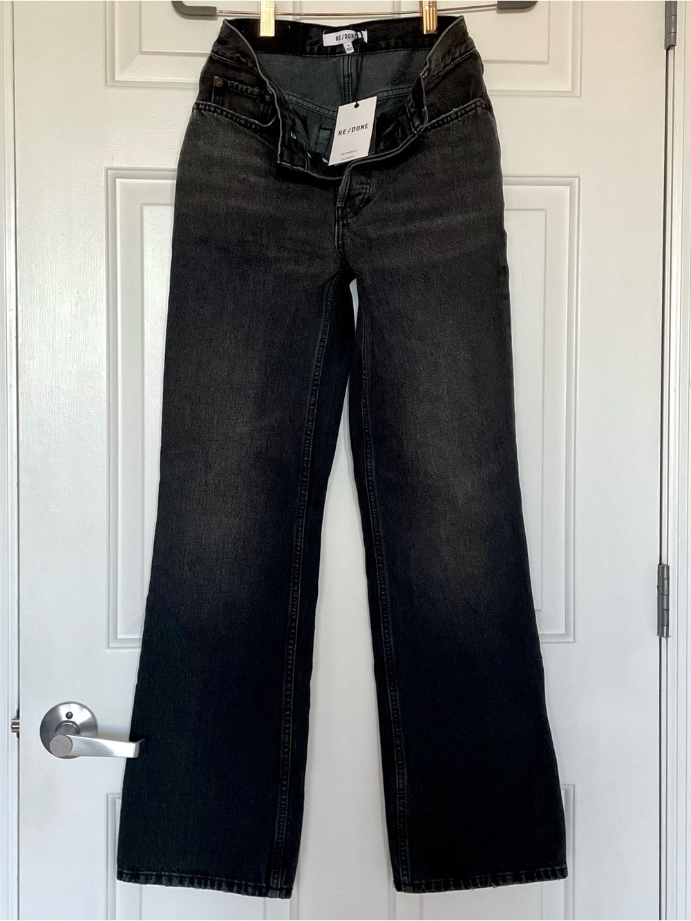 NWT RE/DONE 70s Bootcut Jeans in Black Size 25